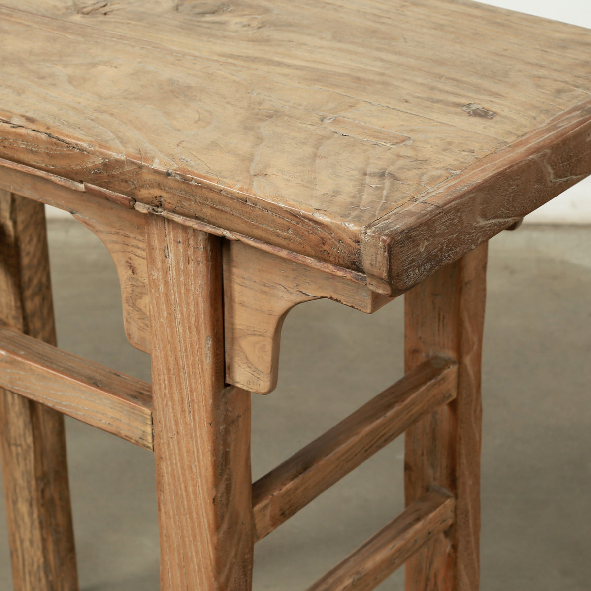 Approx. 35" Wide 16" Deep Antique Console Table Elmwood Warm Wood Tone