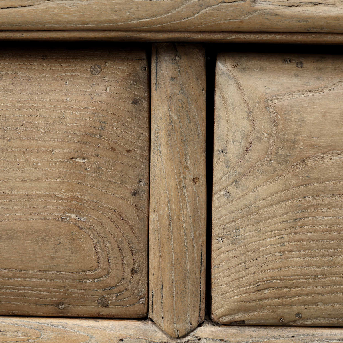 Approx. 87" Wide Vintage Table with Three Drawers Weathered Natural