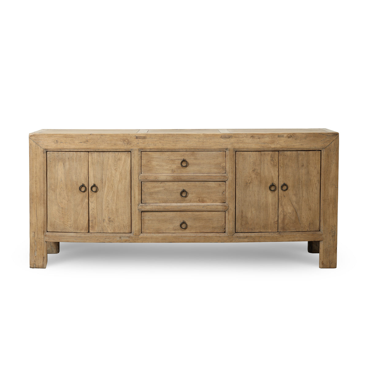Approx. 74" Wide Antique Sideboard with Three Drawers Weathered Natural