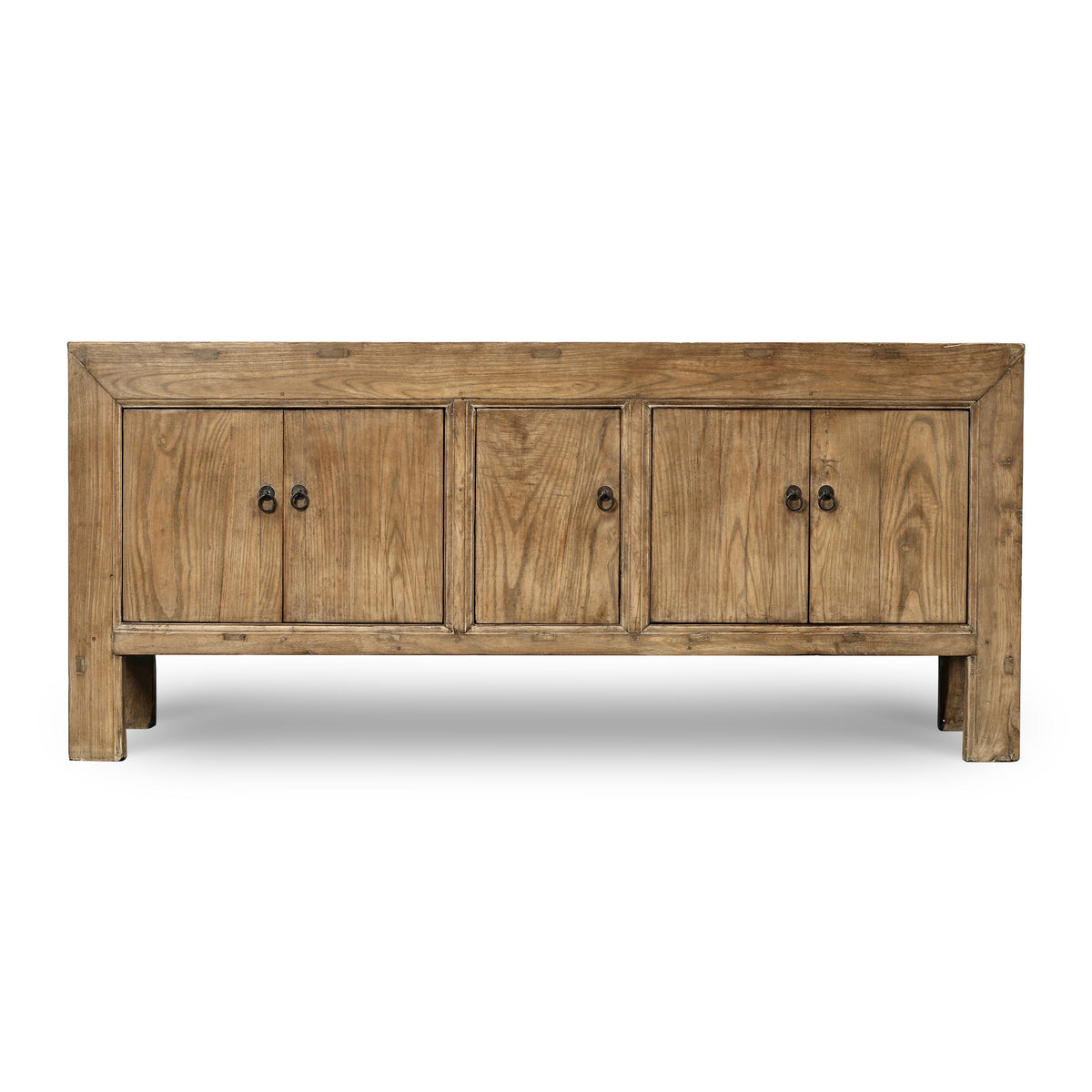 Approx. 81" Wide Antique Sideboard with Six Doors Weathered Natural