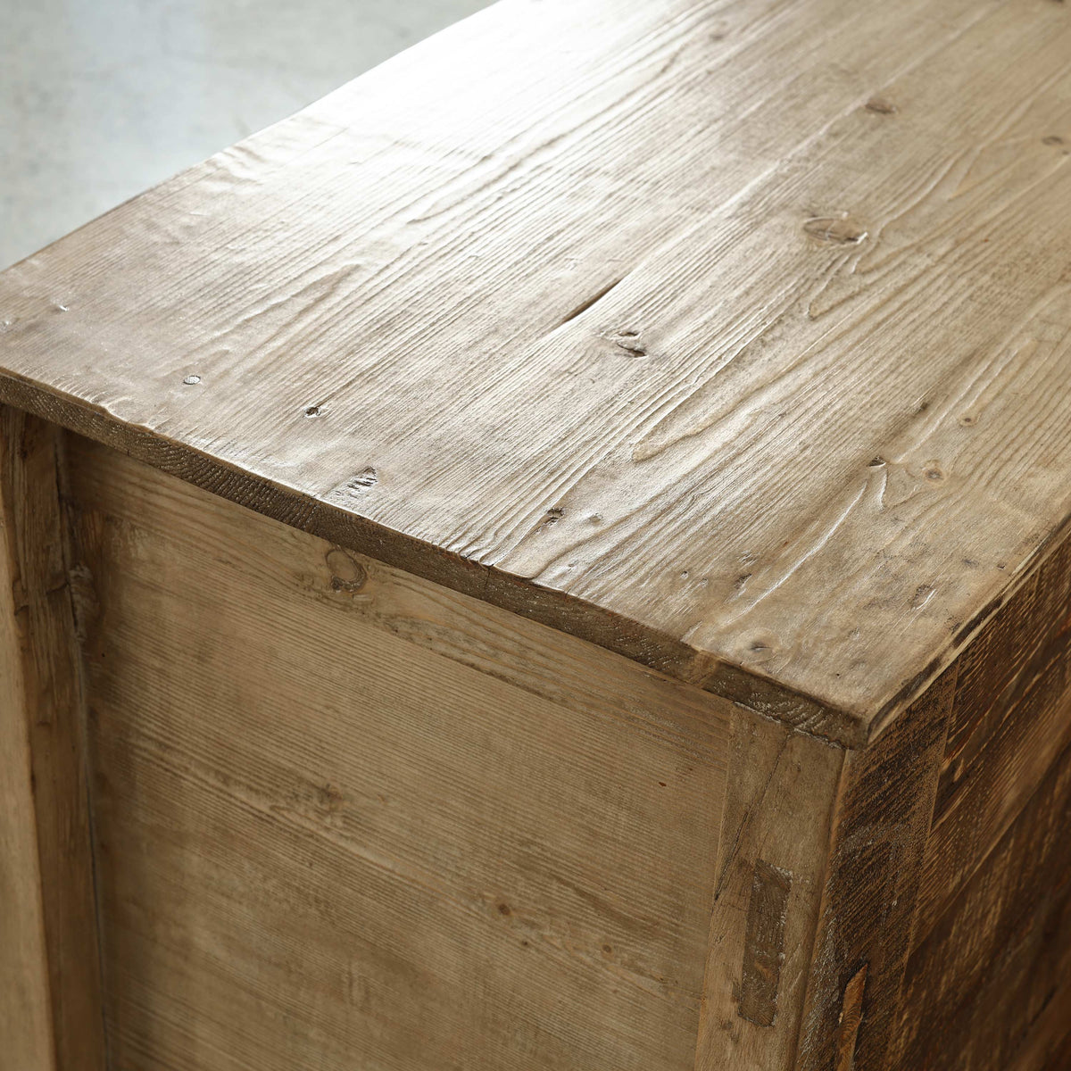 Approx. 98" Long Antique Sideboard with Six Doors, Weathered Natural