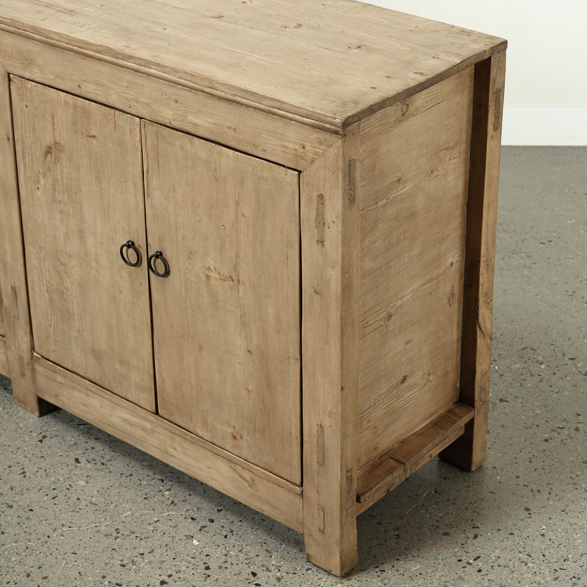 Approx. 98" Long Antique Sideboard with Six Doors, Weathered Natural