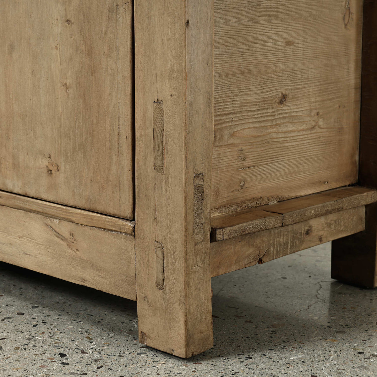 Approx. 98" Long Antique Sideboard with Six Doors, Weathered Natural