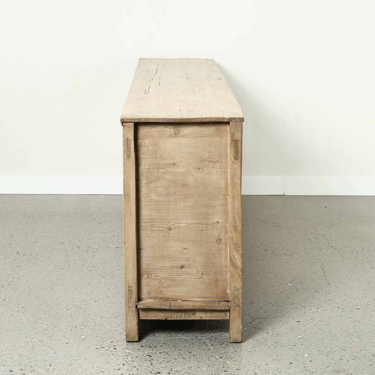 Approx. 98" Long Antique Sideboard with Six Doors, Weathered Natural