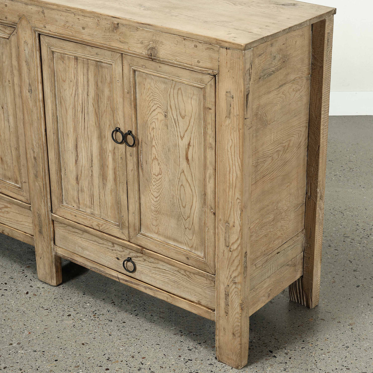 Approx. 91" Long Antique Sideboard with Six Doors & Three Drawers, Weathered Natural