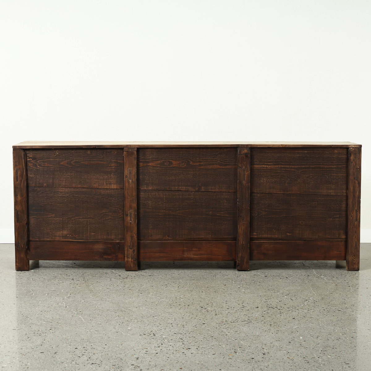 Approx. 94" Long Antique Sideboard with Six Doors & Three Drawers, Weathered Natural
