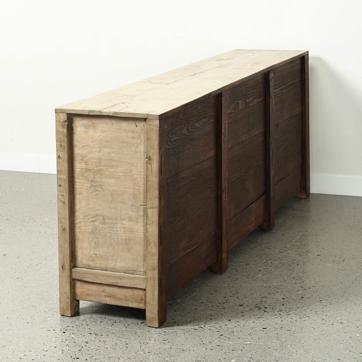 Approx. 94" Long Antique Sideboard with Six Doors & Three Drawers, Weathered Natural