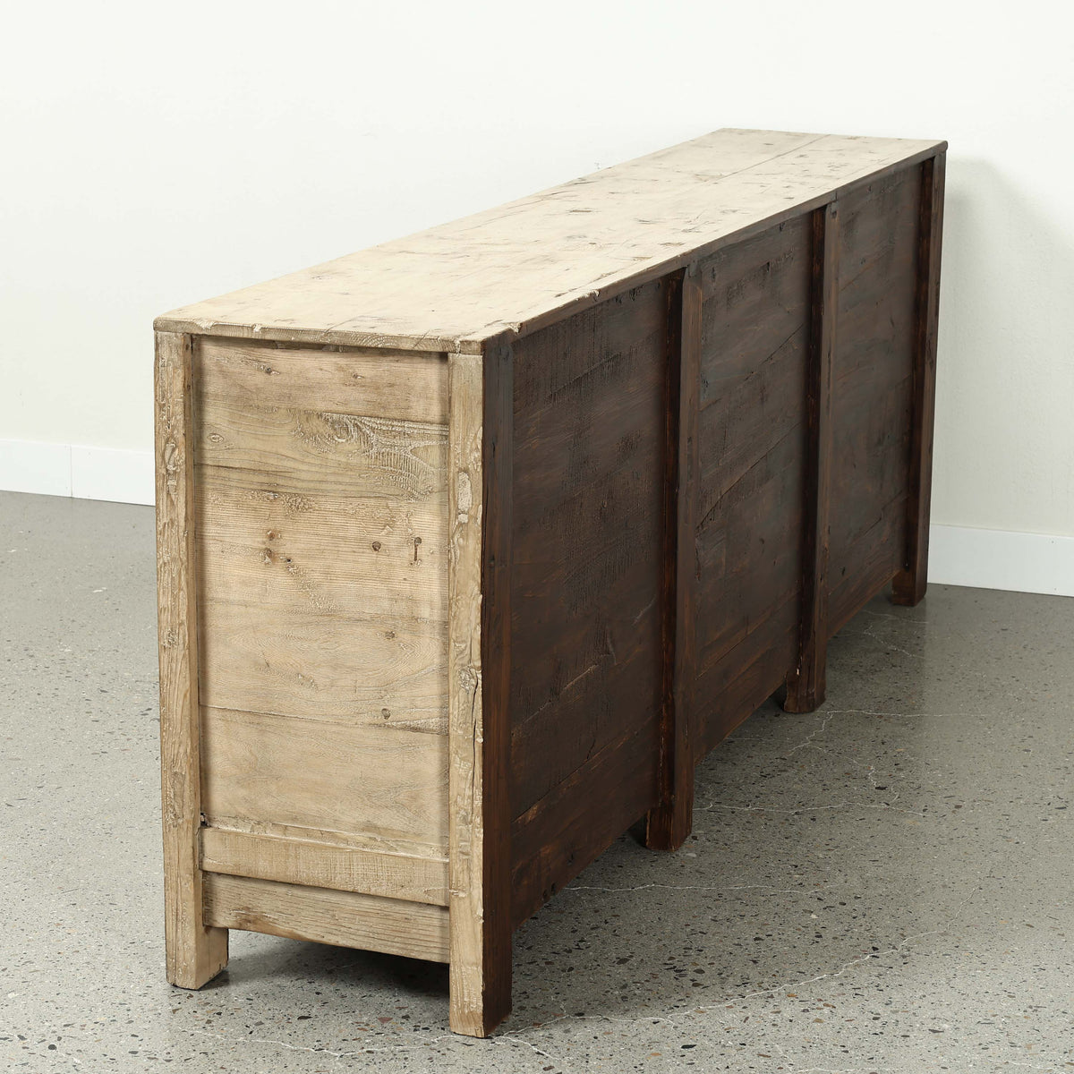 Approx. 91" Long Antique Sideboard with Six Doors & Three Drawers, Weathered Natural