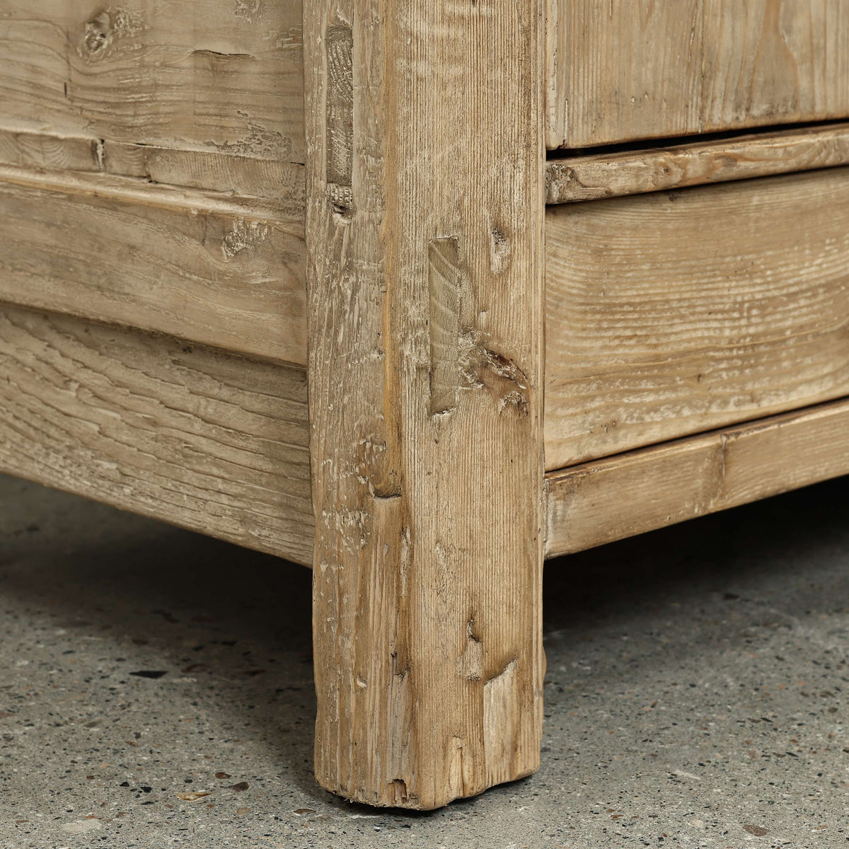 Approx. 91" Long Antique Sideboard with Six Doors & Three Drawers, Weathered Natural