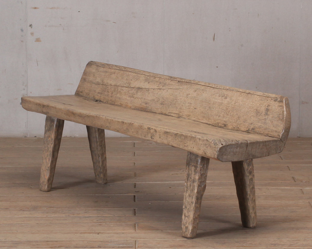 Approx. 63" Live Edge Vintage Bench Weathered Natural