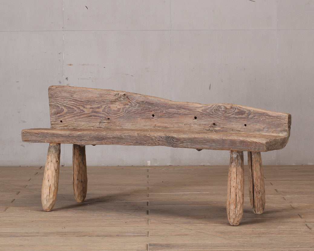 Approx. 59" Live Edge Vintage Bench Weathered Natural