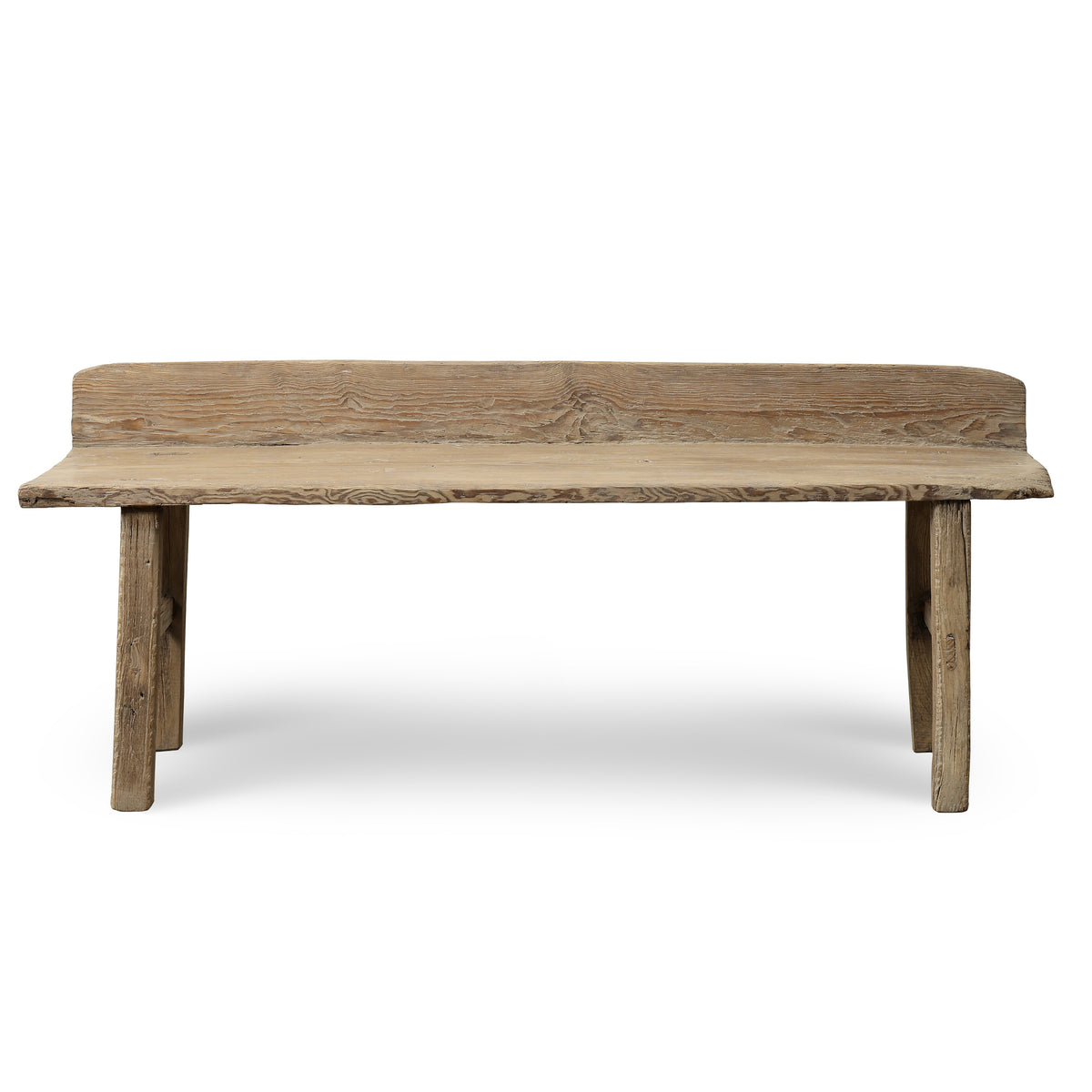 Approx. 60.2 Inches Wide 24.8 Inches High Live Edge Vintage Bench Weathered Natural