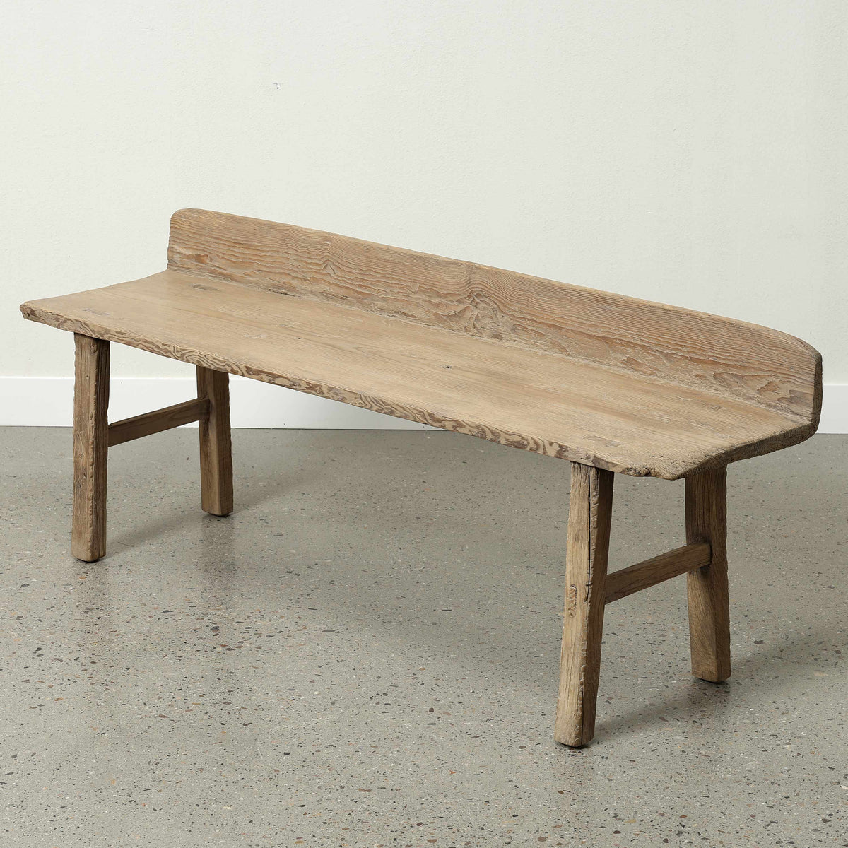 Approx. 60.2 Inches Wide 24.8 Inches High Live Edge Vintage Bench Weathered Natural