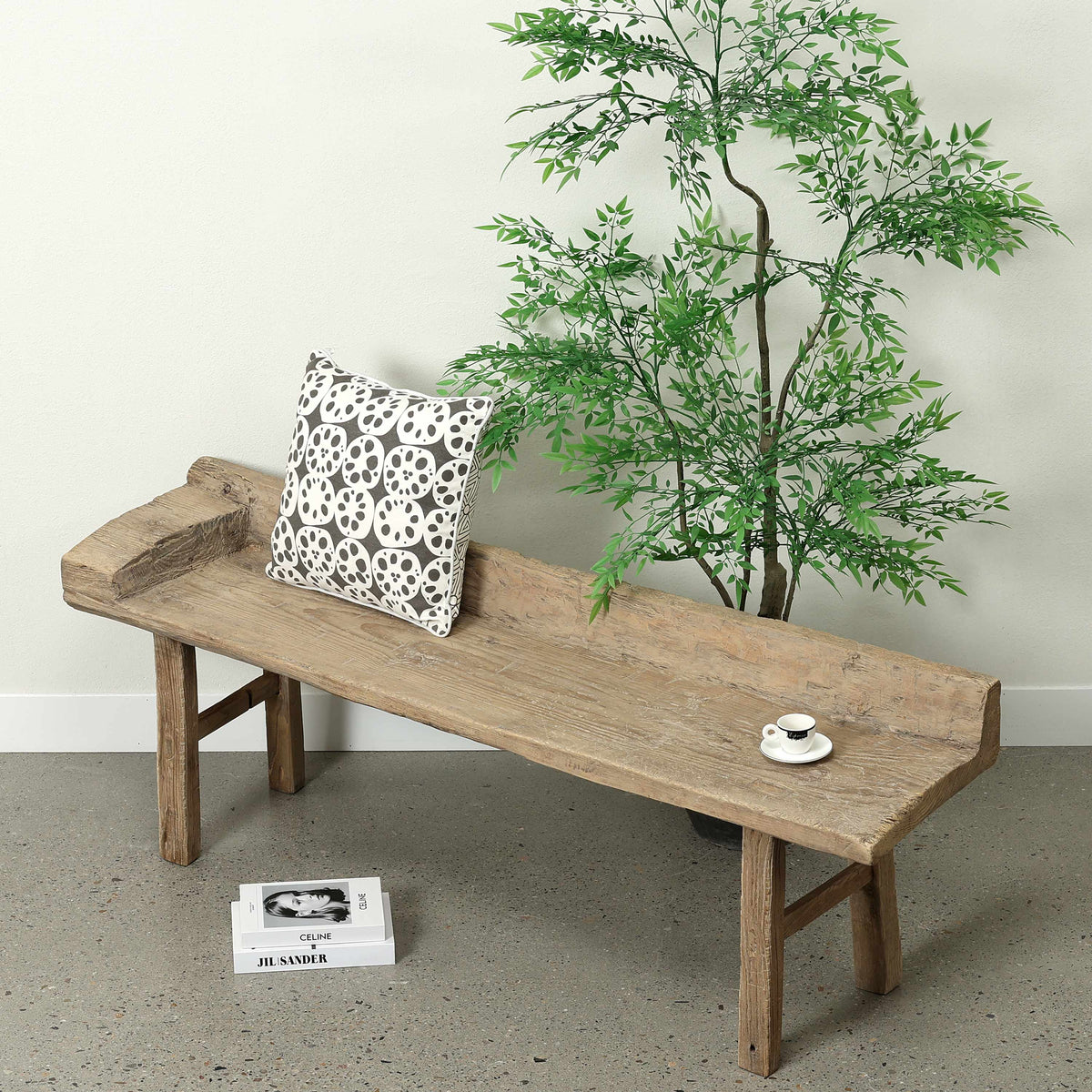Approx. 65 Inches Wide 23.6 Inches High Live Edge Vintage Bench Weathered Natural