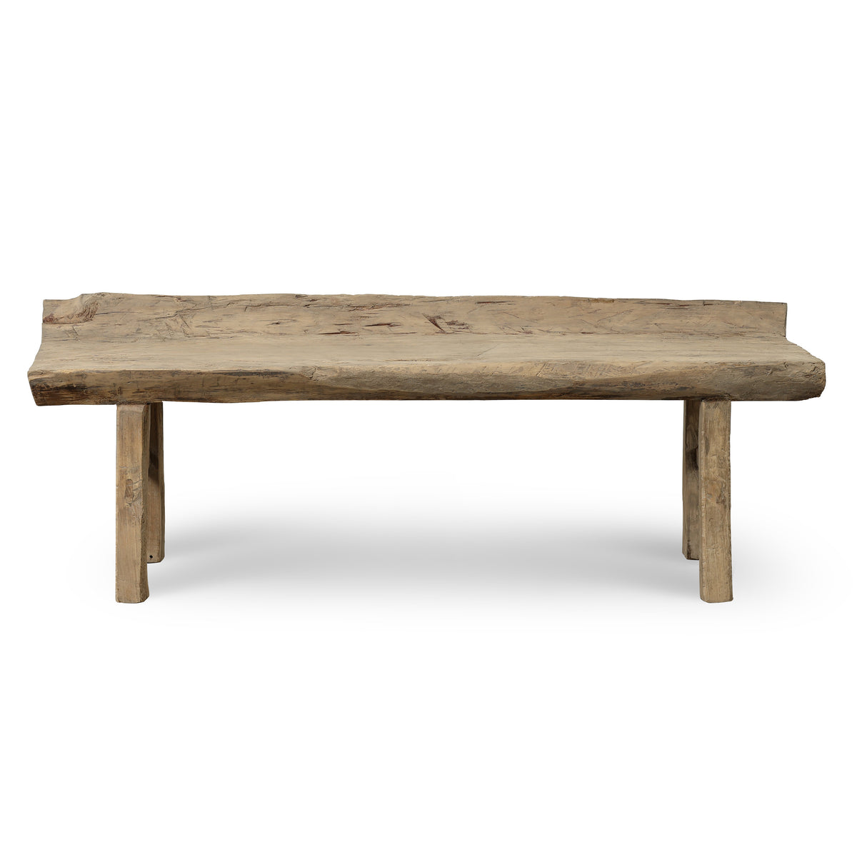 Approx. 64.2 Inches Wide 22.4 Inches High Live Edge Vintage Bench Weathered Natural