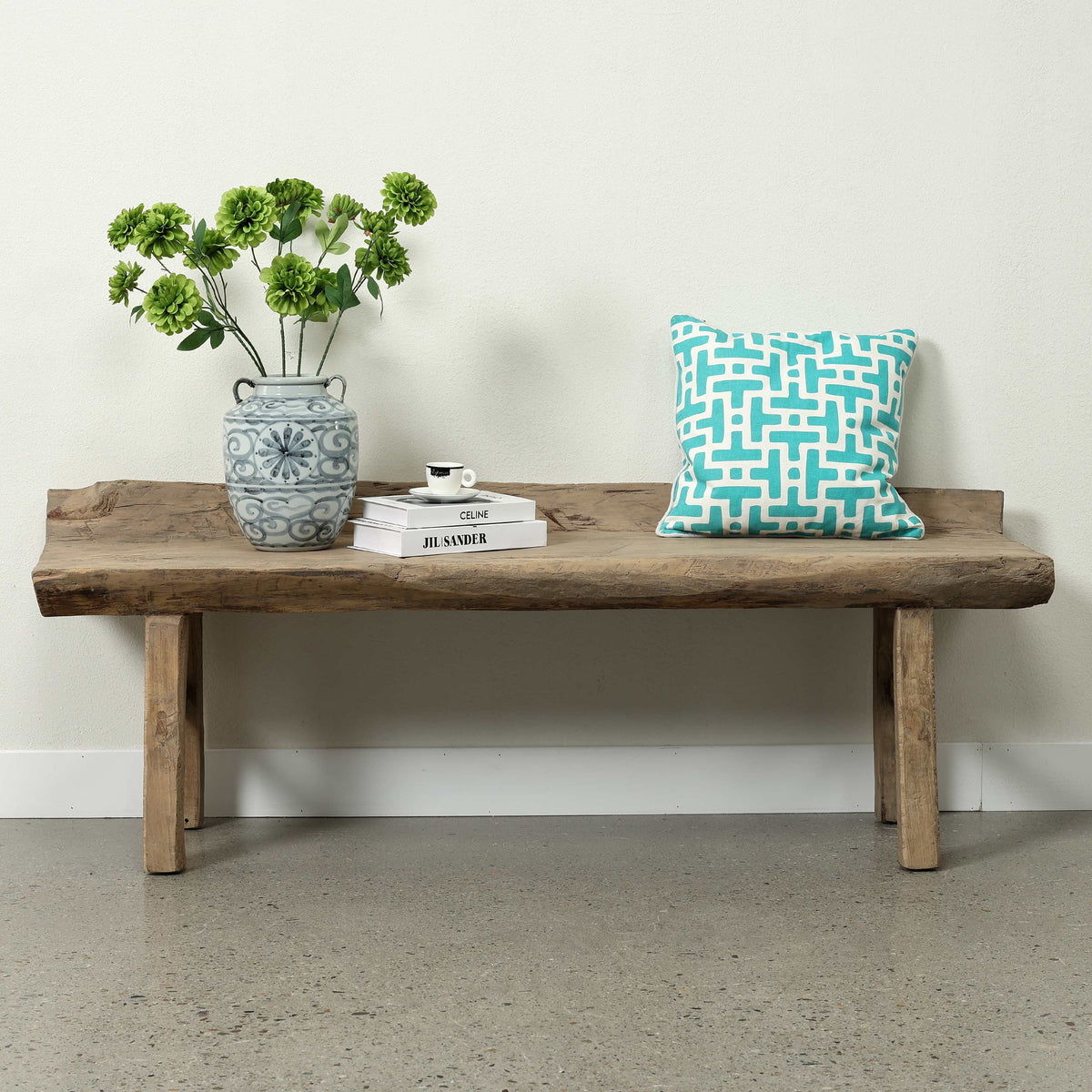 Approx. 64.2 Inches Wide 22.4 Inches High Live Edge Vintage Bench Weathered Natural