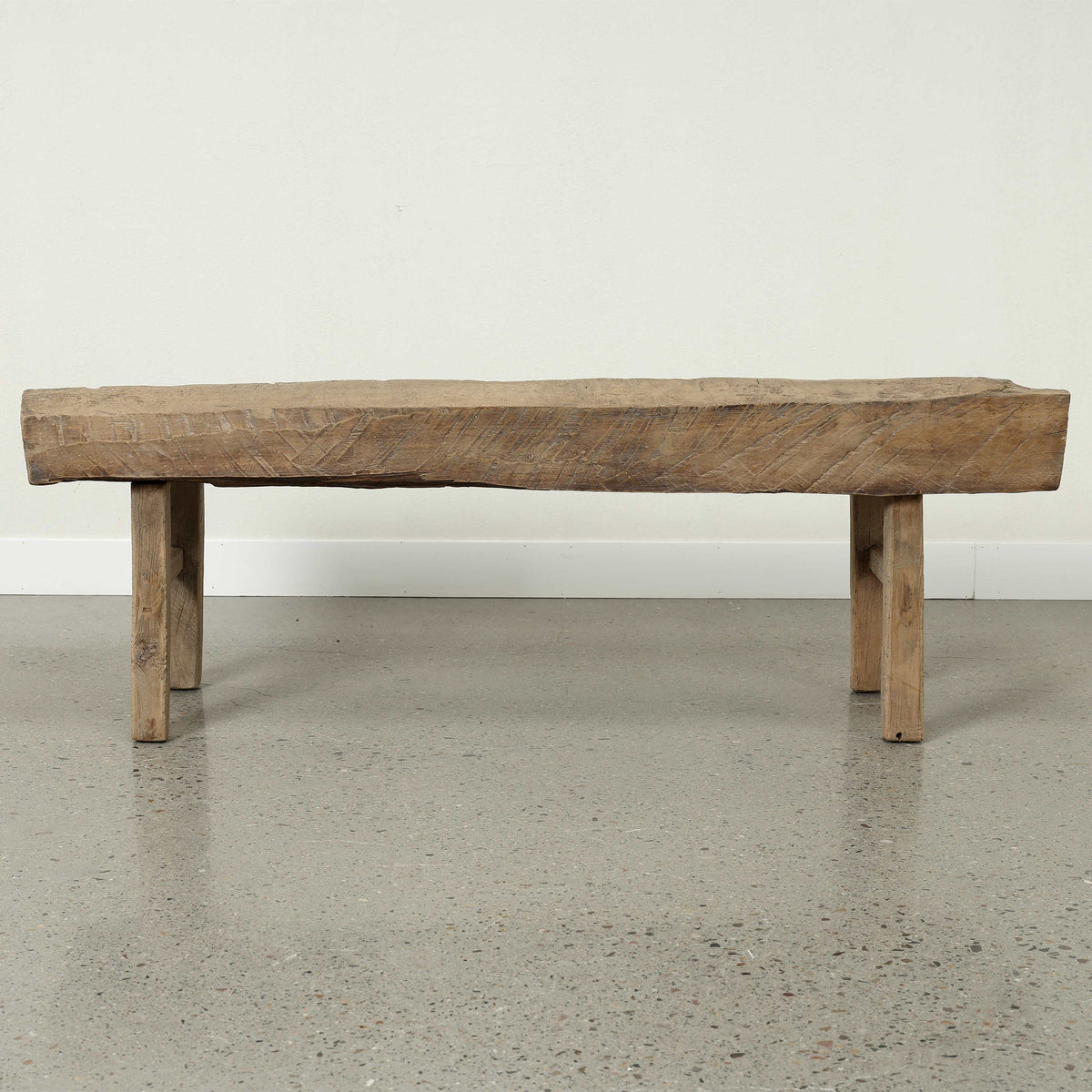 Approx. 64.2 Inches Wide 22.4 Inches High Live Edge Vintage Bench Weathered Natural