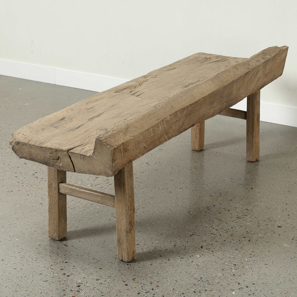 Approx. 64.2 Inches Wide 22.4 Inches High Live Edge Vintage Bench Weathered Natural
