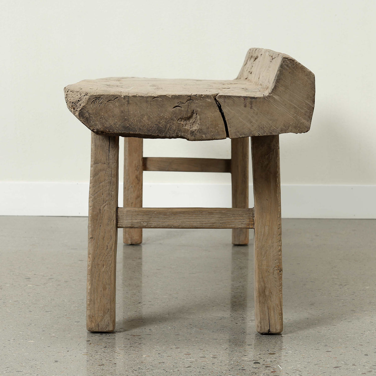 Approx. 64.2 Inches Wide 22.4 Inches High Live Edge Vintage Bench Weathered Natural