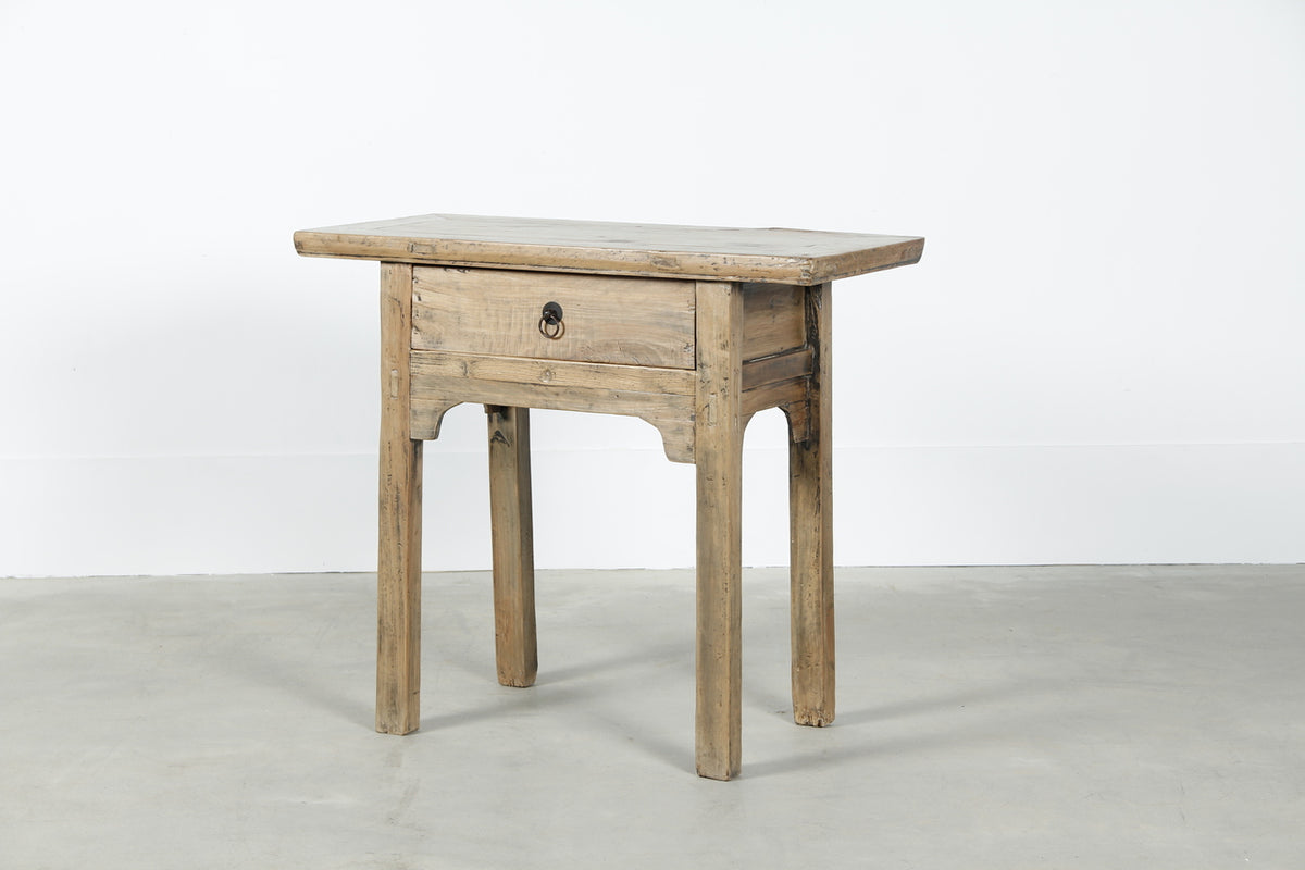 Vintage Console with One Drawer Weathered Natural Approx.30-45 Inches Wide