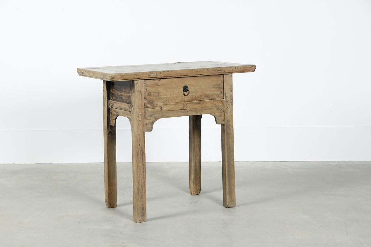 Vintage Console with One Drawer Weathered Natural Approx.30-45 Inches Wide