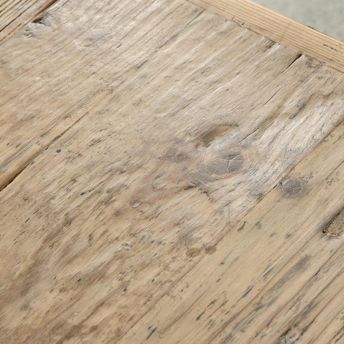Approx 38" Long 18" Deep Vintage Entry Table with Two Drawers Weathered Natural