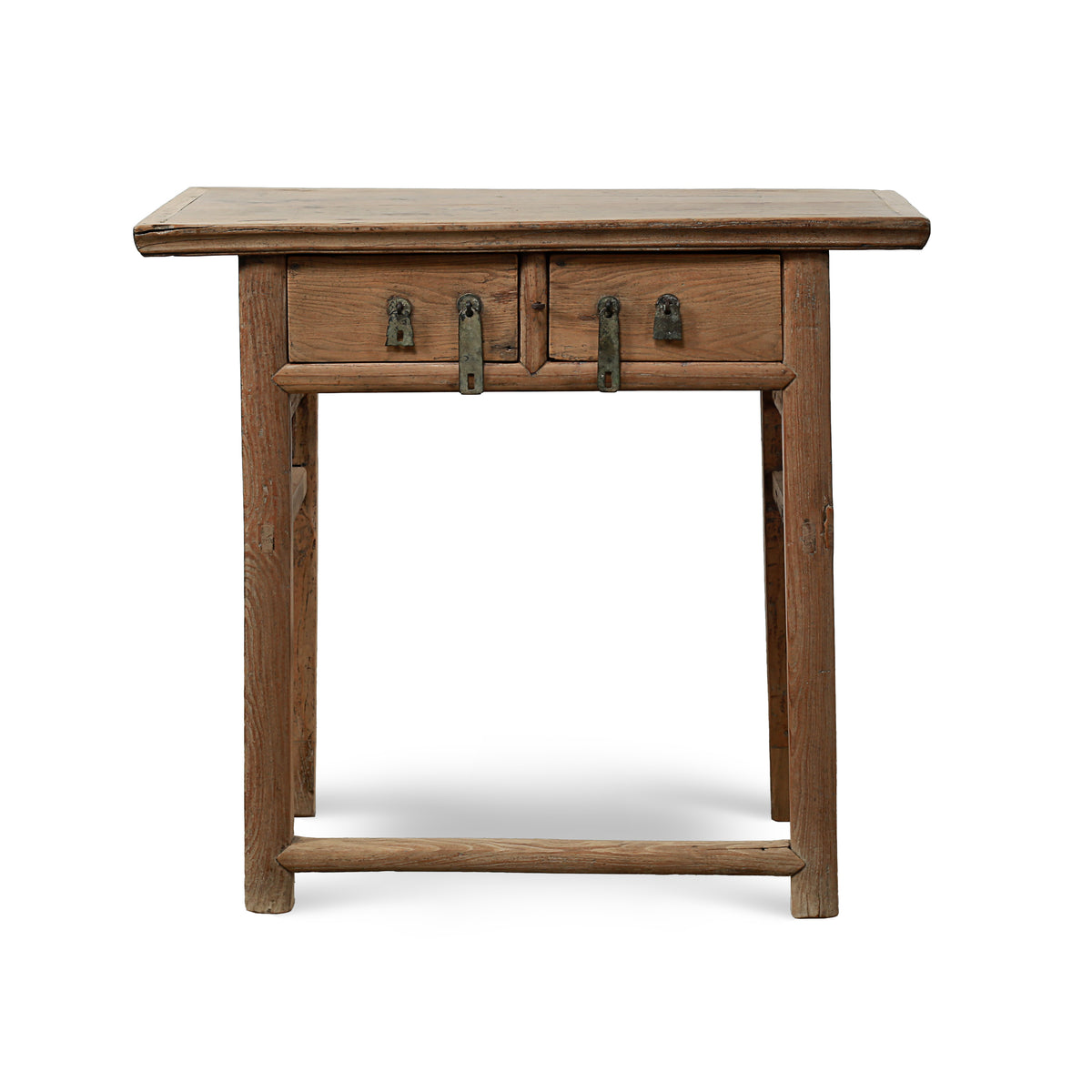 Approx.35" Long 18" Deep Vintage Entry Table with Two Drawers Weathered Natural