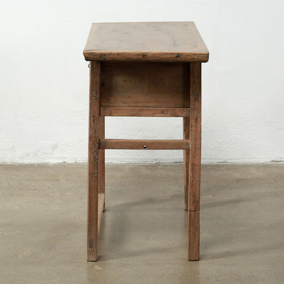 Approx.35" Long 18" Deep Vintage Entry Table with Two Drawers Weathered Natural