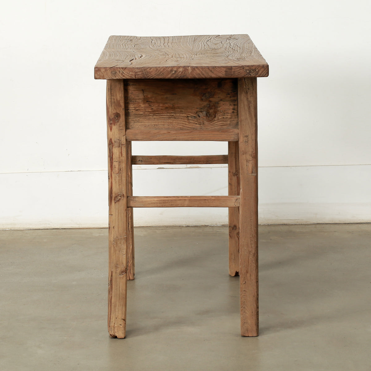 Vintage Reclaimed Entry Table Elmwood with Drawers 38.6" W x 18.9" D x 32" H