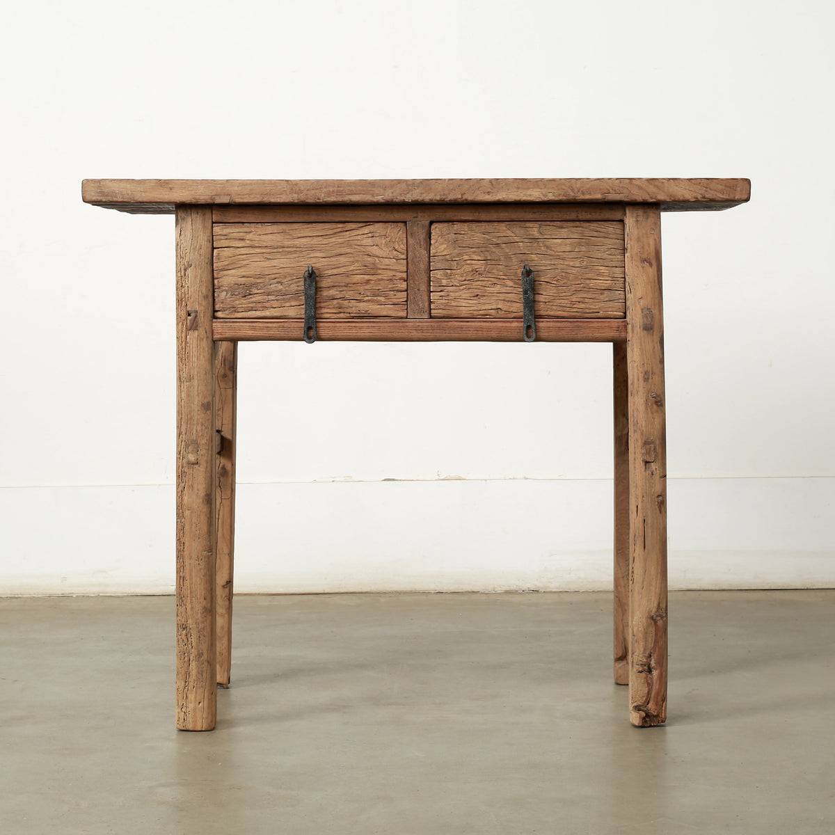 Vintage Reclaimed Entry Table Elmwood with Drawers 38.6" W x 18.9" D x 32" H