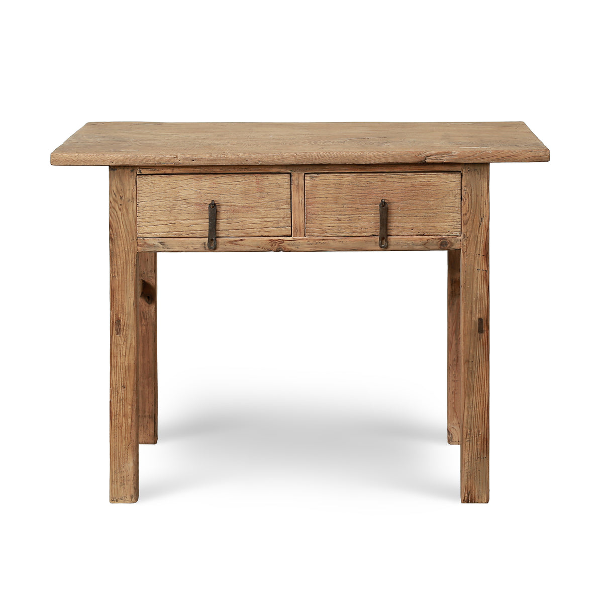 Vintage Entryway Table with Two Drawers Elmwood Weathered Nature 44W20D33H