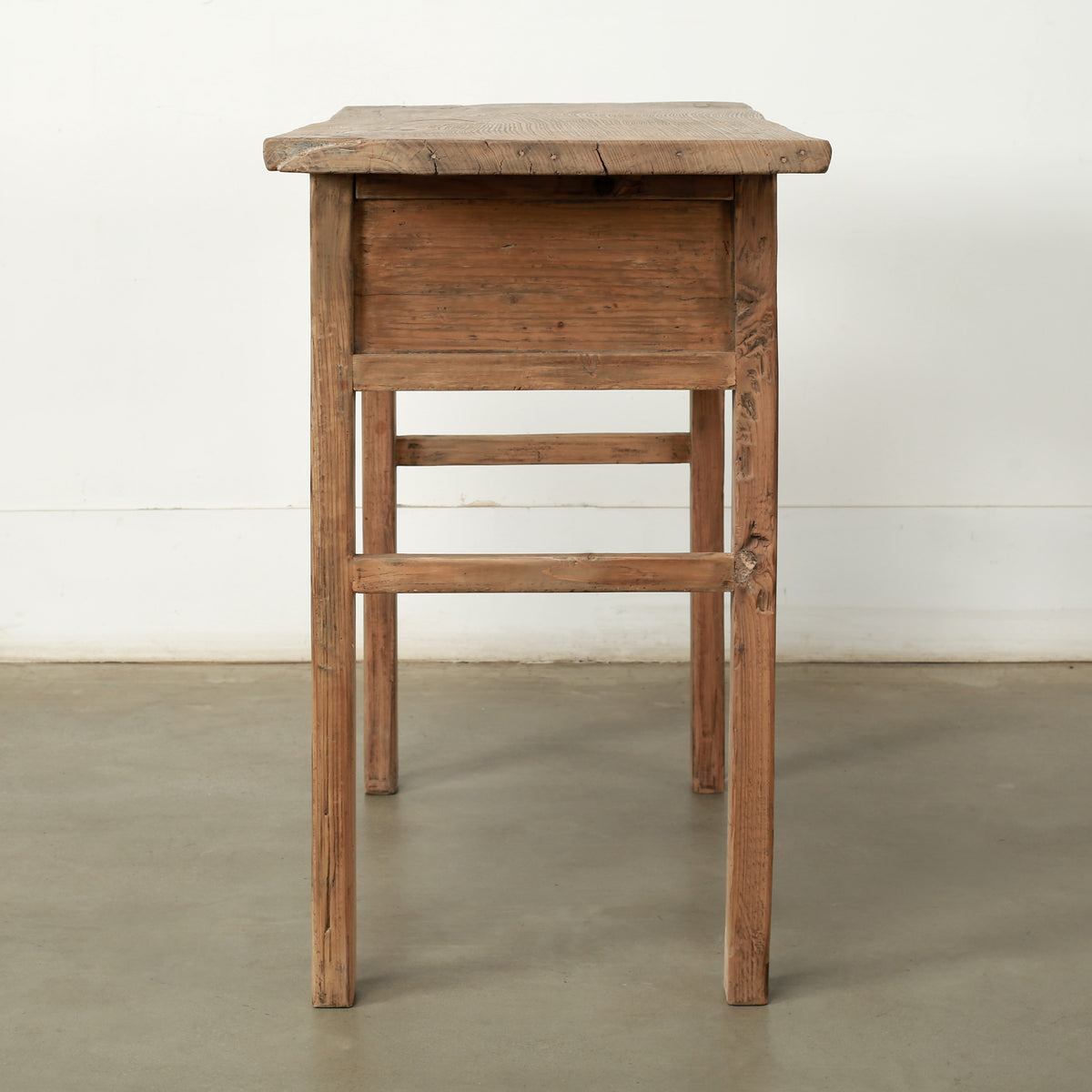 Vintage Entryway Table with Two Drawers Elmwood Weathered Nature 44W20D33H