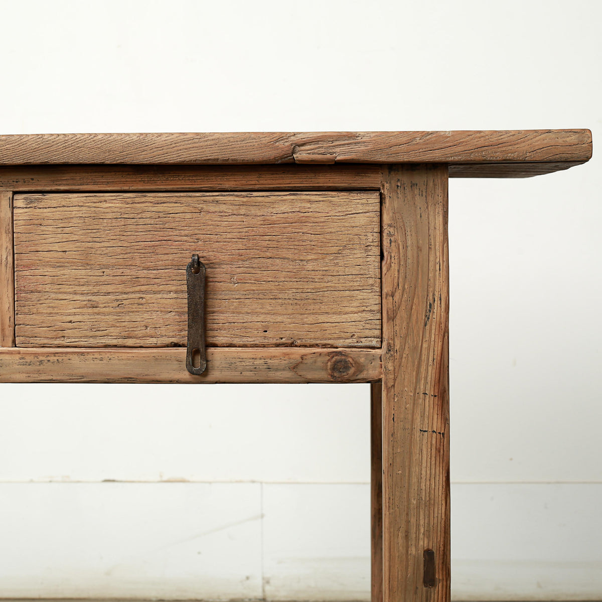 Vintage Entryway Table with Two Drawers Elmwood Weathered Nature 44W20D33H