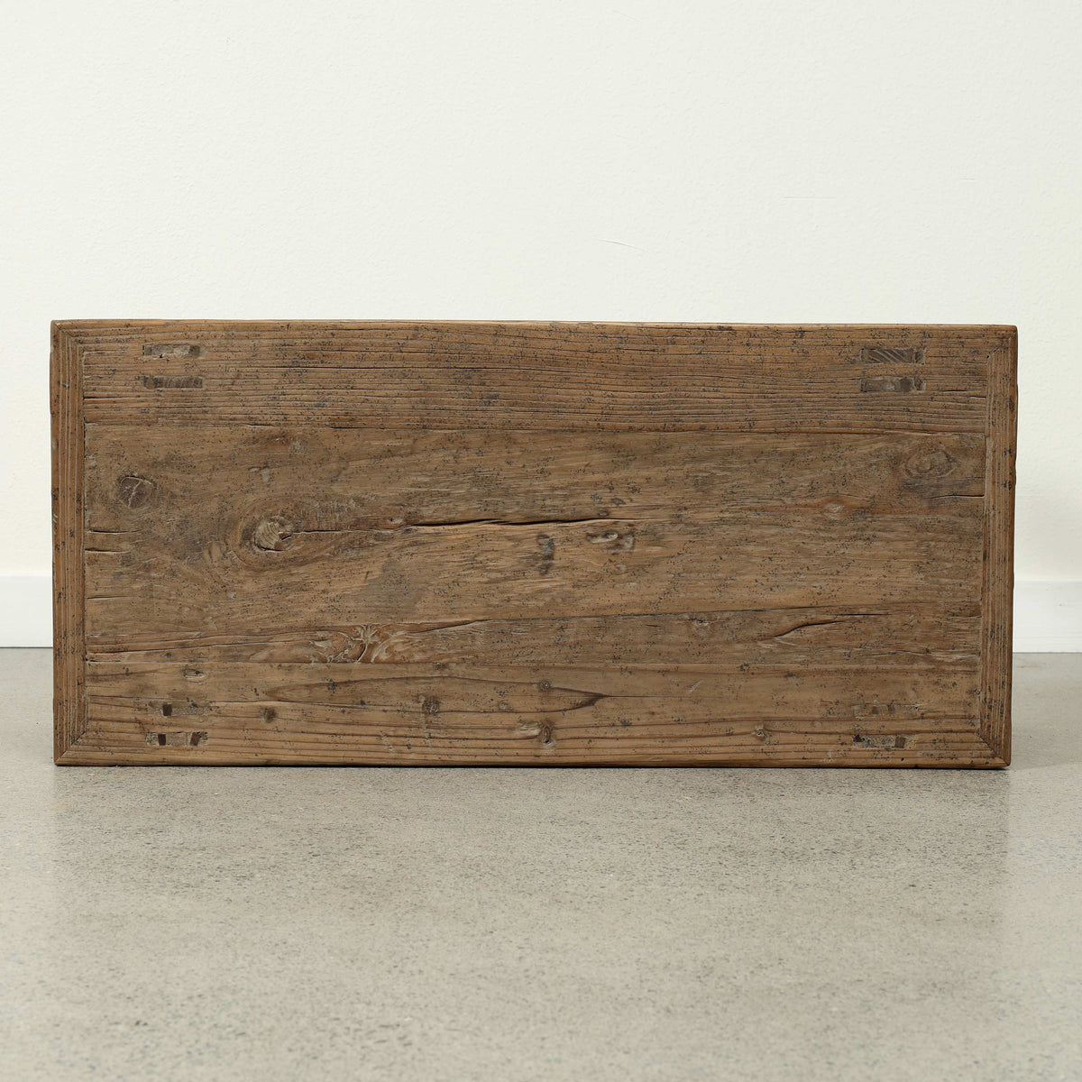 Approx 38" Long 17.7" Deep Vintage Entry Table with Two Drawers, Weathered Natural