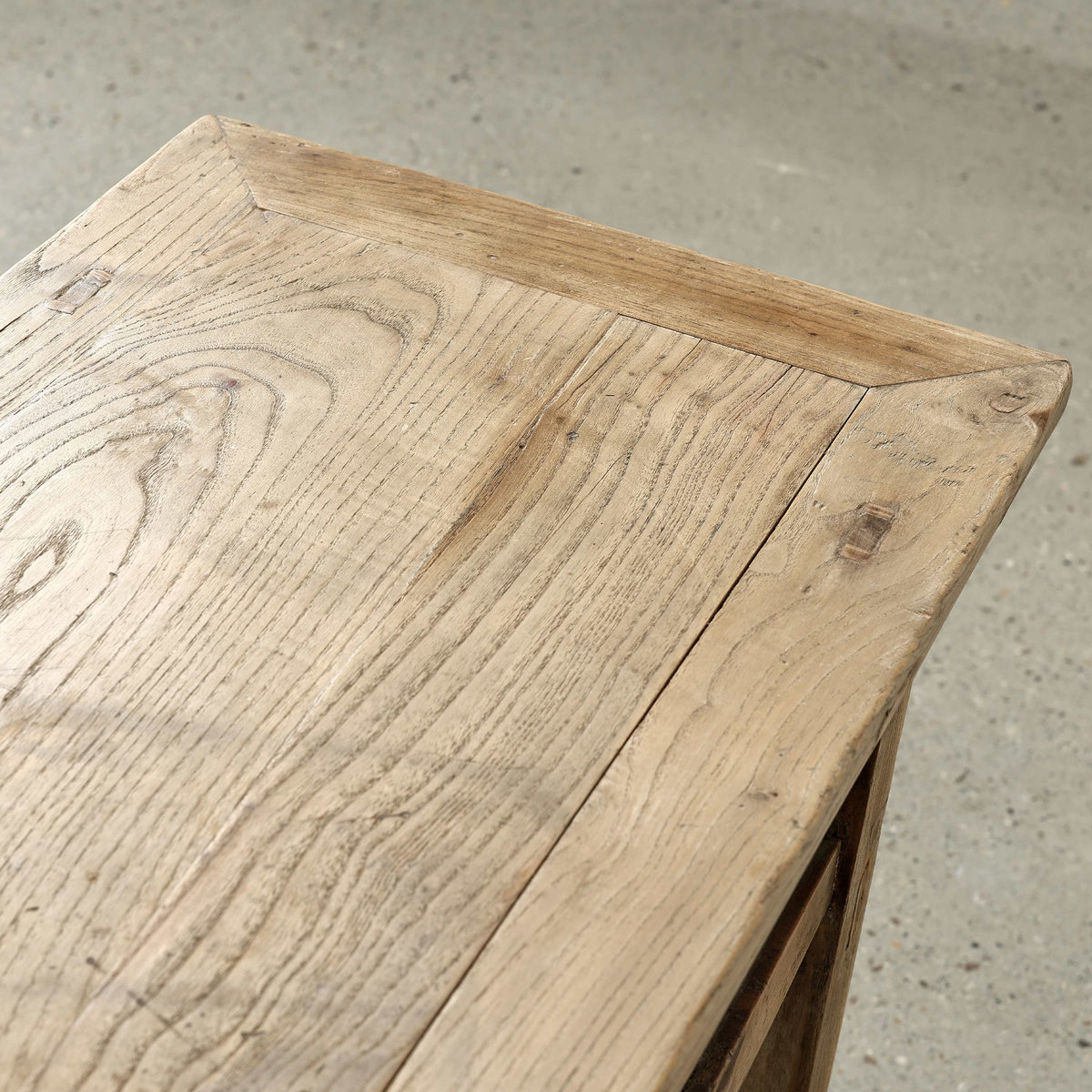 Approx 39" Long 18" Deep Vintage Entry Table with Two Drawers, Weathered Natural
