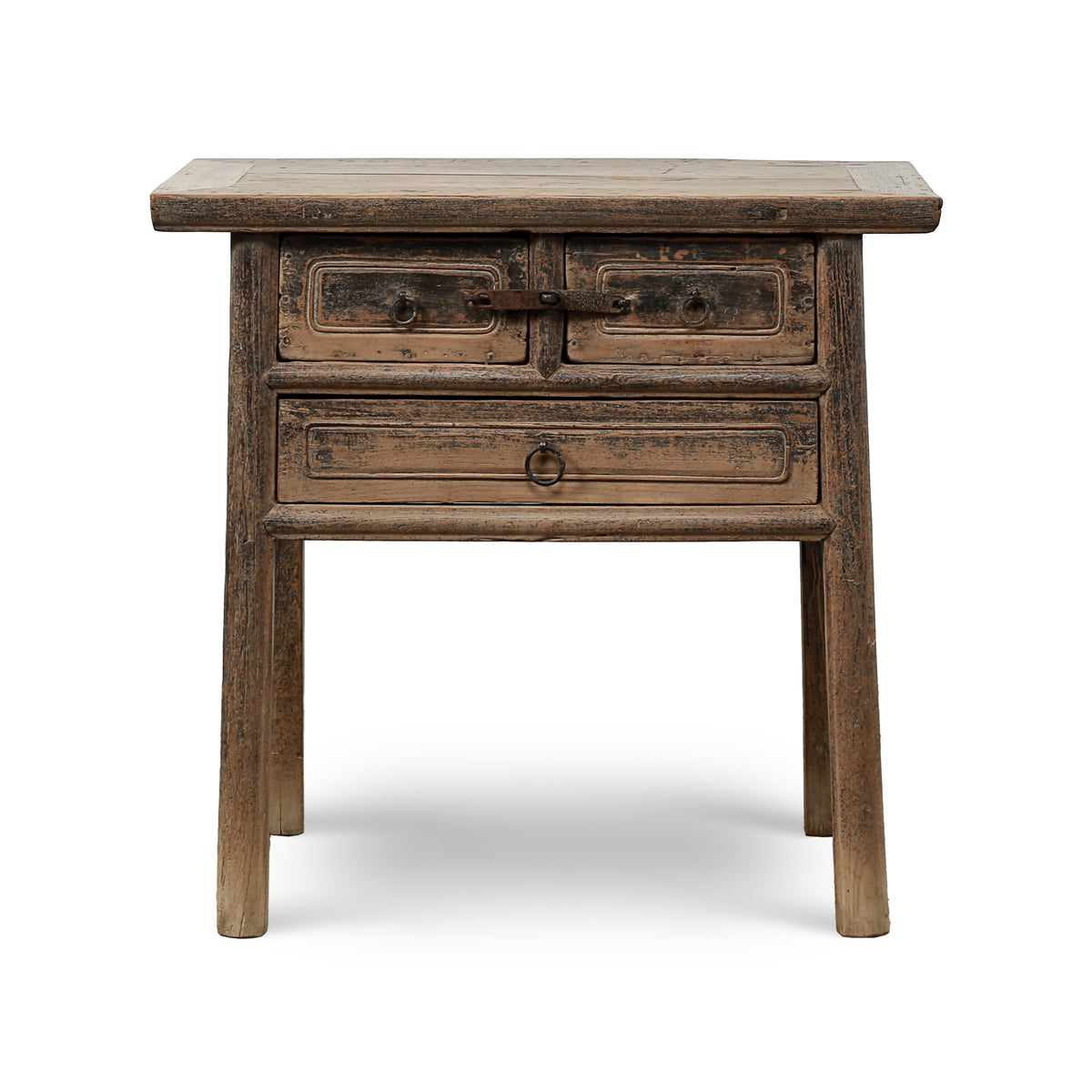 Approx.33" Long 18" Deep Vintage Entry Table with Three Drawers Weathered Natural