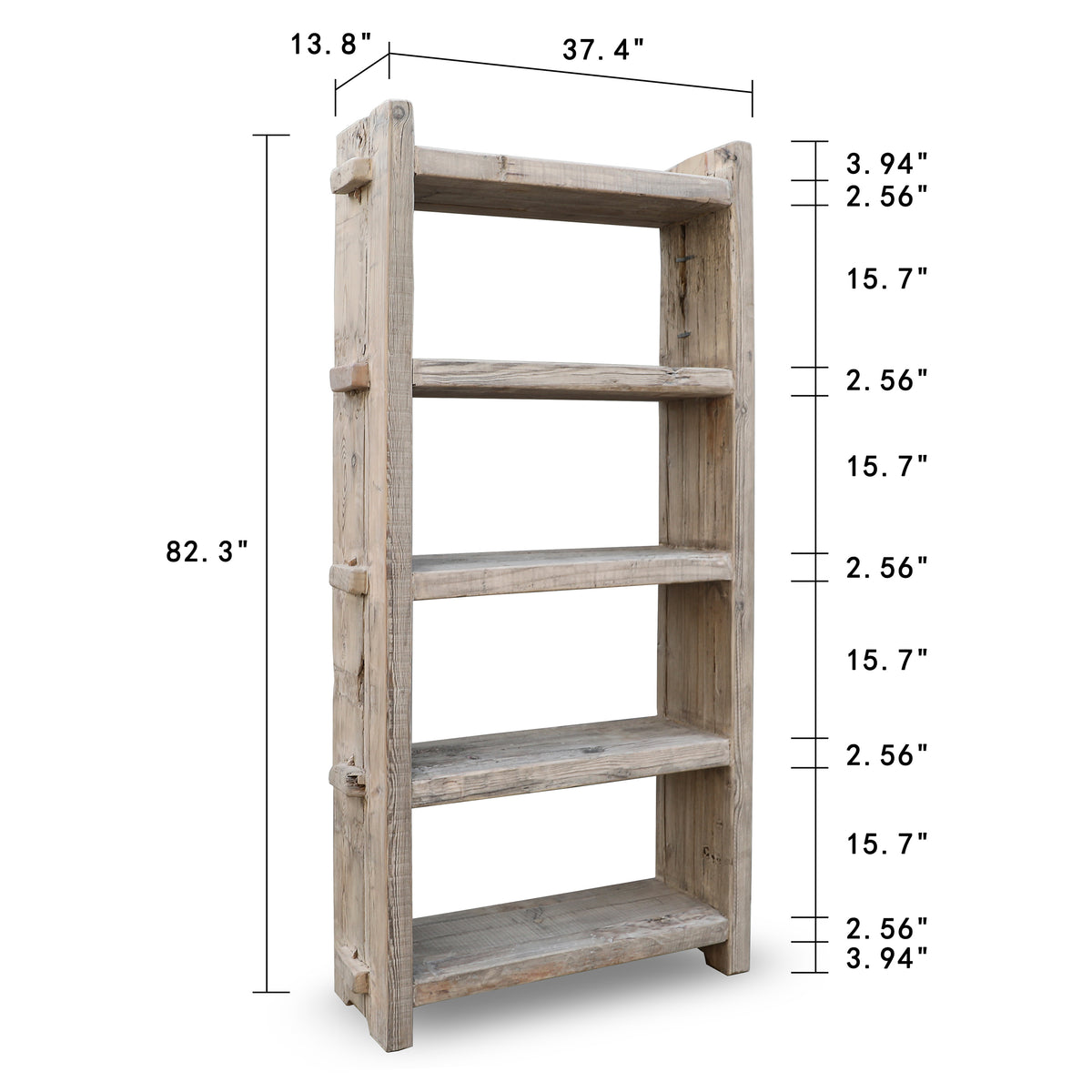Vintage Shelf Approx. 44x13x83H Weathered natural (Size & color vary)