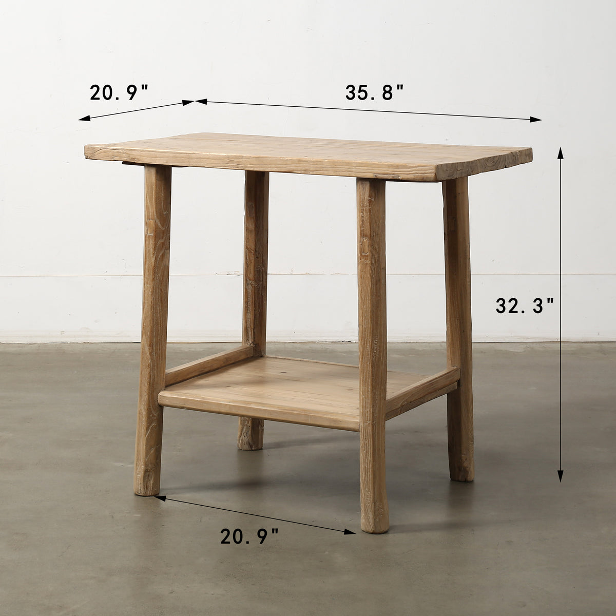 Vintage Counter Table Weathered Natural 35.8x20.9x32.3H