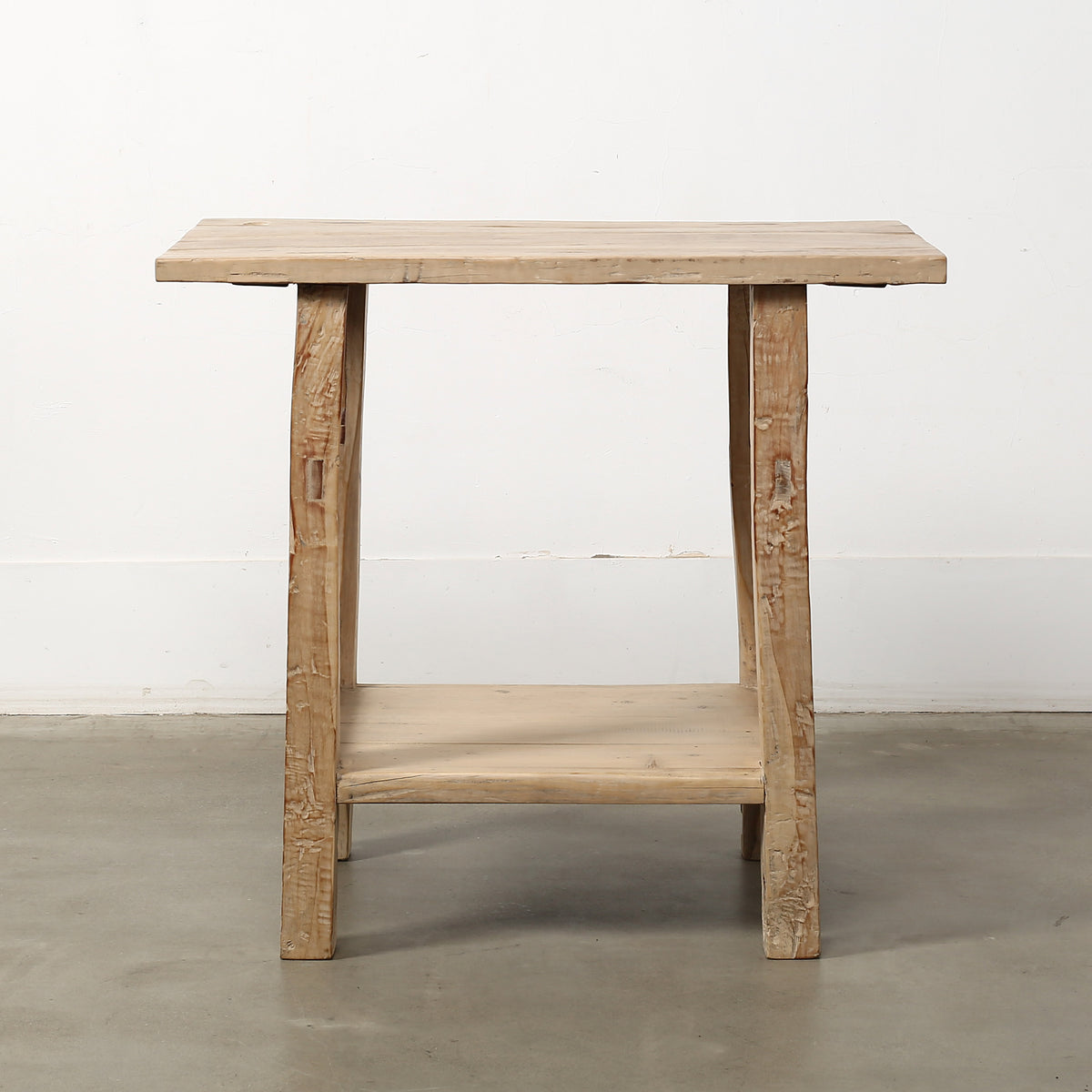 Vintage Side Table with Shelf Weathered Natural 36.2x21.7x31.5H