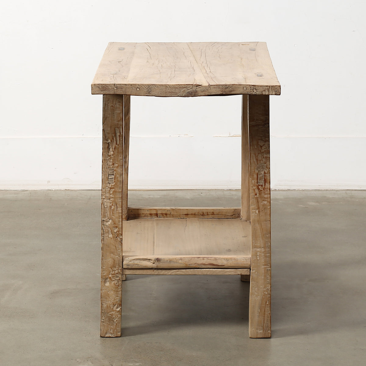 Vintage Side Table with Shelf Weathered Natural 36.2x21.7x31.5H