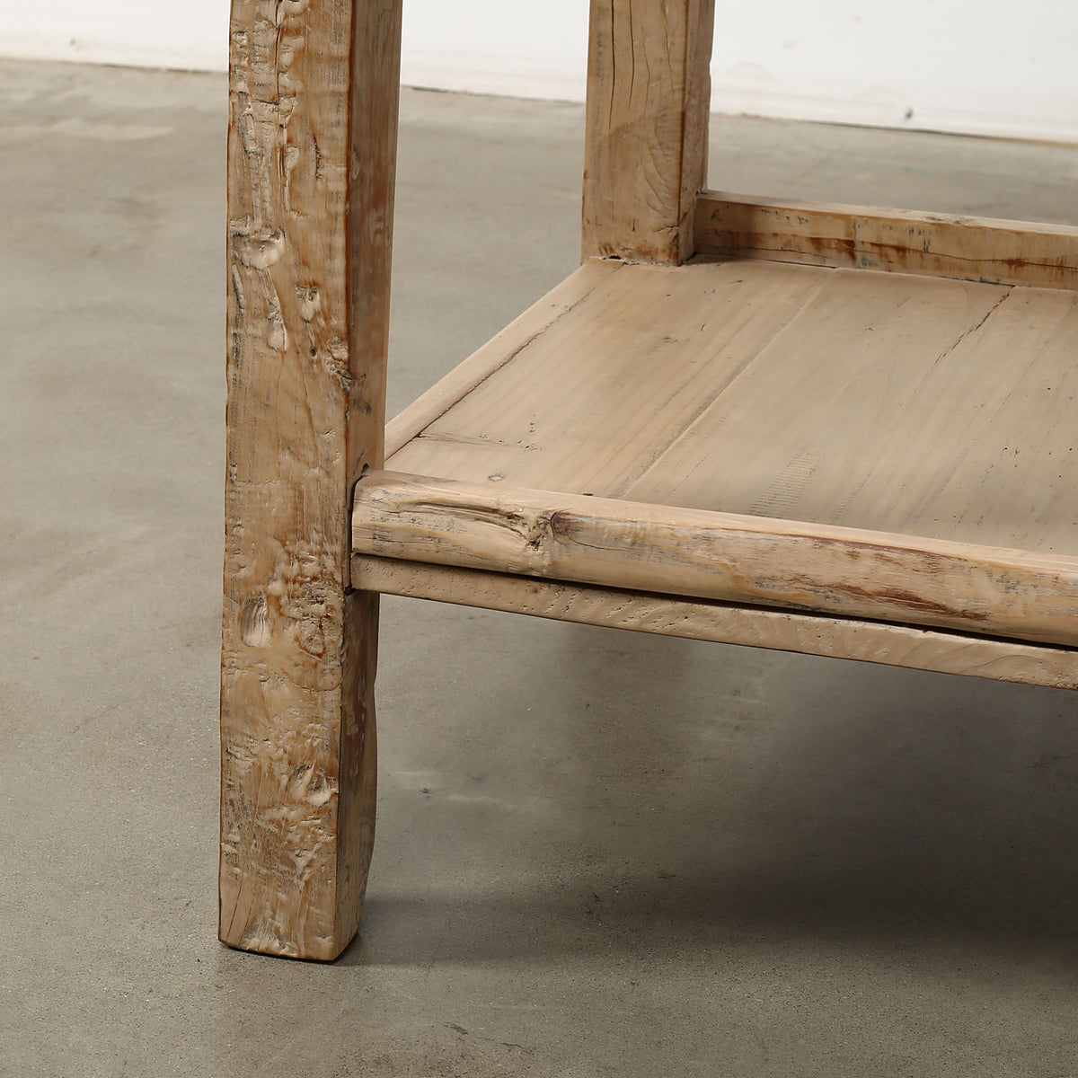 Vintage Side Table with Shelf Weathered Natural 36.2x21.7x31.5H