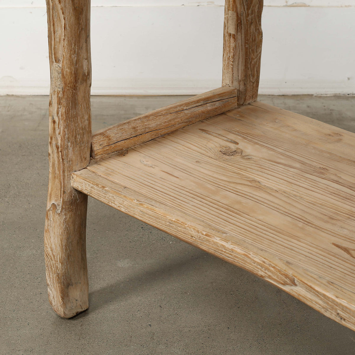 Vintage Side Table with Shelf Weathered Natural 33.5x21.7x31.5H