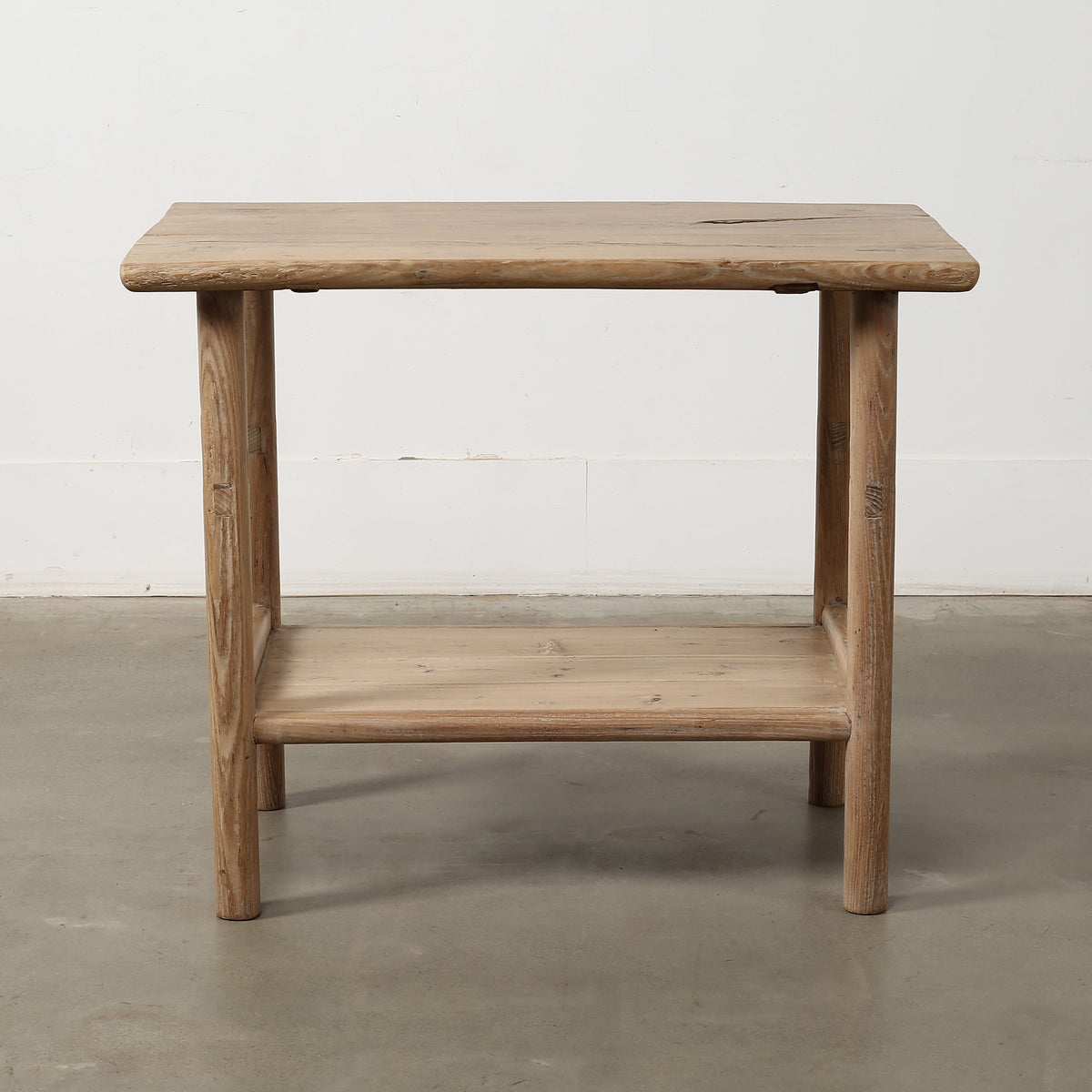 Vintage Side Table with Shelf Weathered Natural 38.2x21.7x31.5H