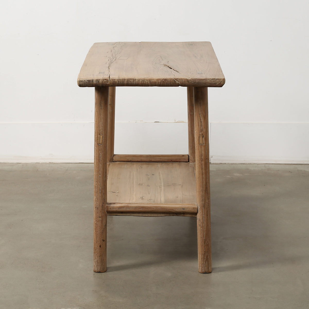 Vintage Side Table with Shelf Weathered Natural 38.2x21.7x31.5H