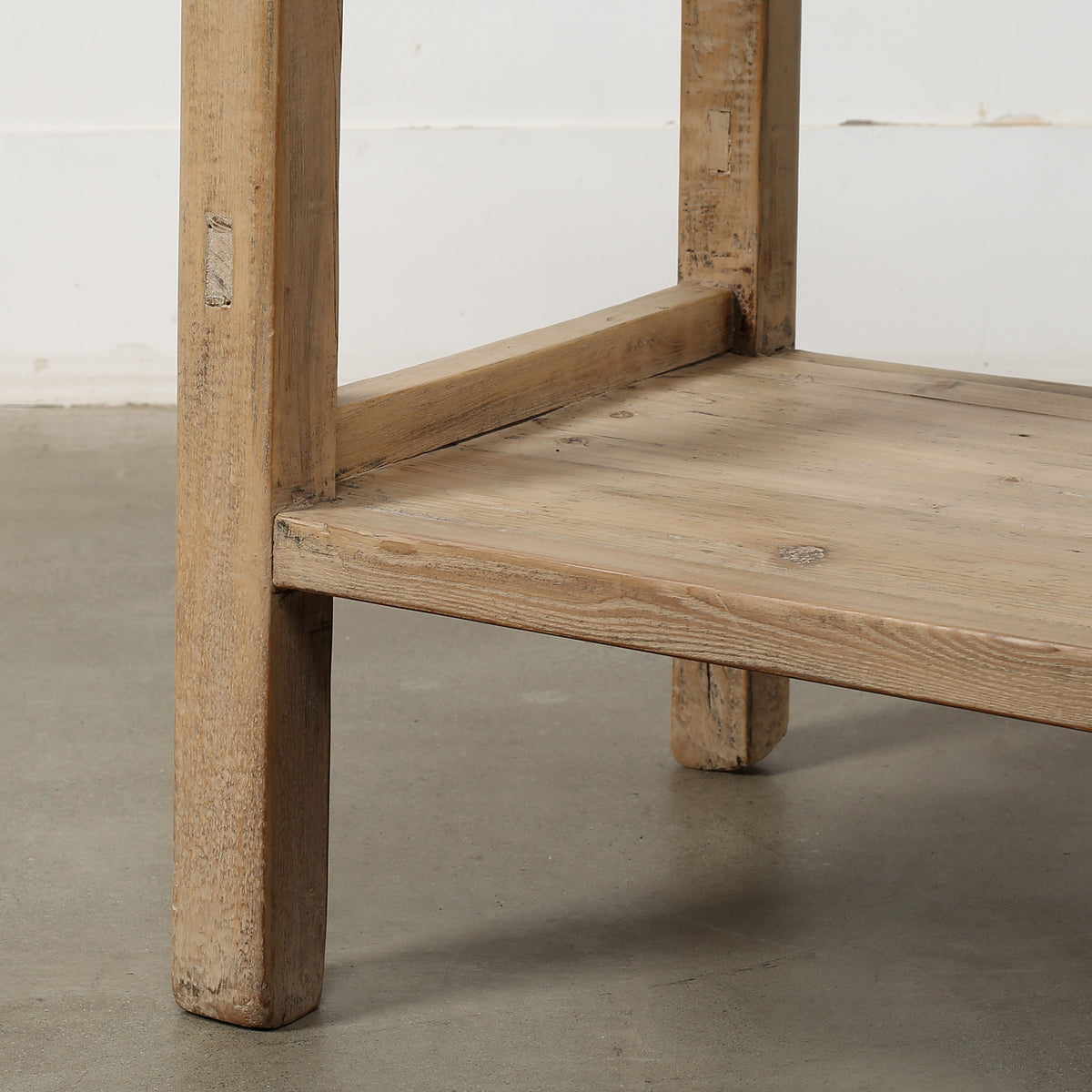 Vintage Side Table with Shelf Weathered Natural 38.2x21.3x31.5H