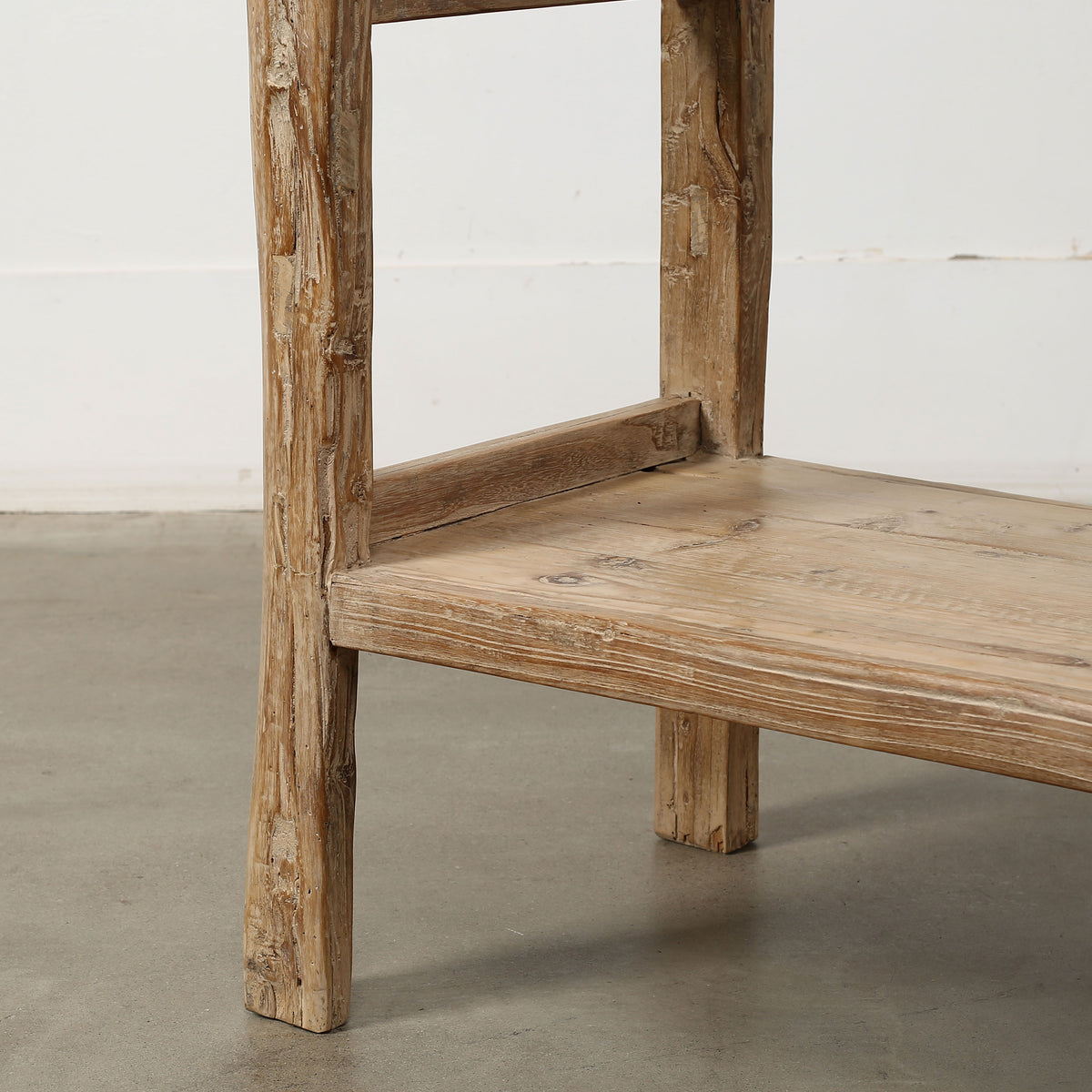 Vintage Side Table with Shelf Weathered Natural 37x16.5x31.5H