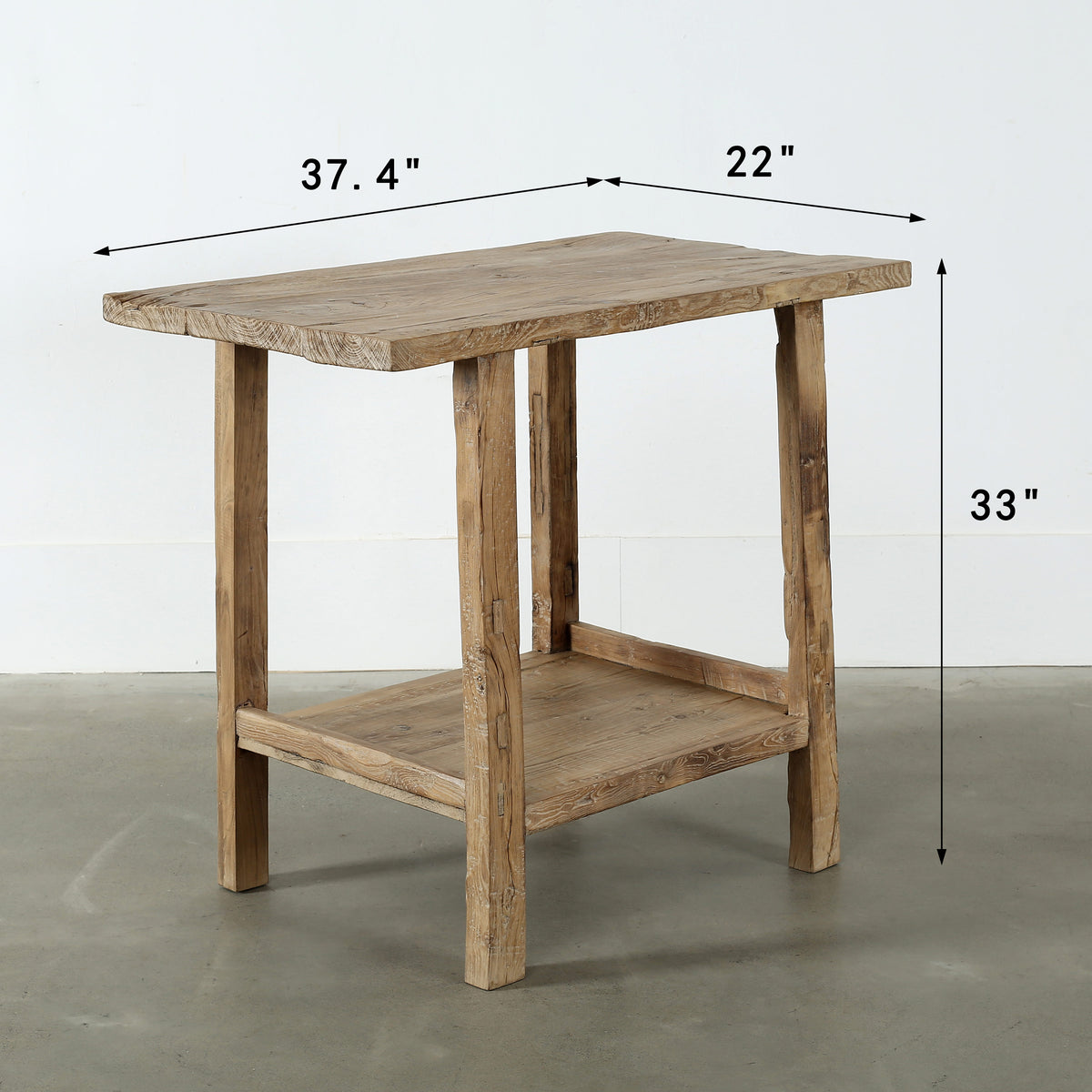 Vintage Counter Table Weathered Natural 37.4x22x33H