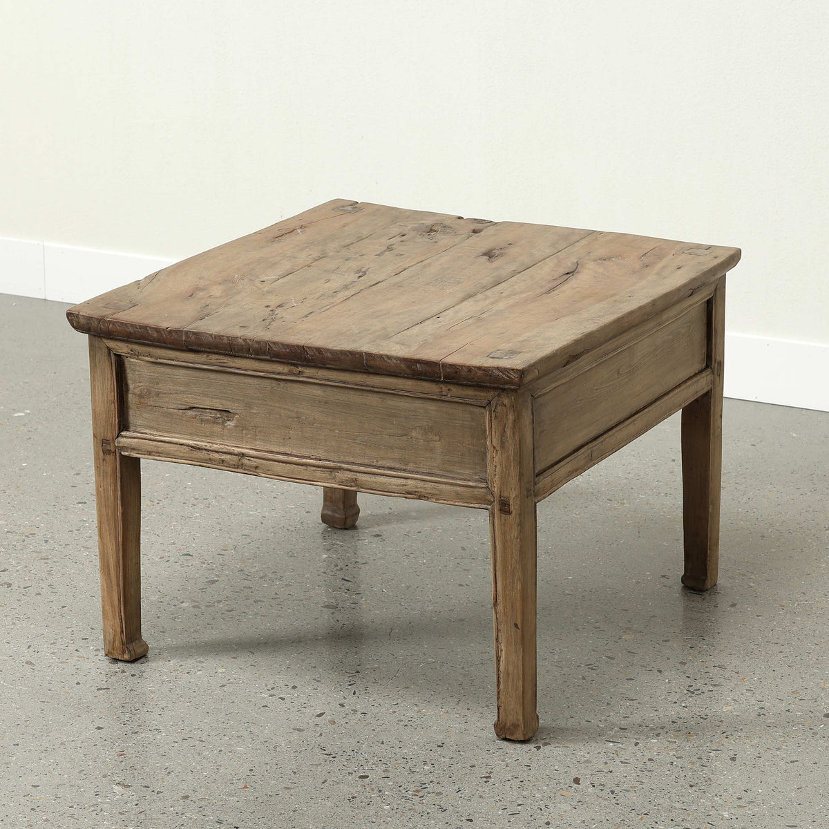 Approx. 27" Wide Square Coffee Table with Two Drawers Wide Weathered Natural