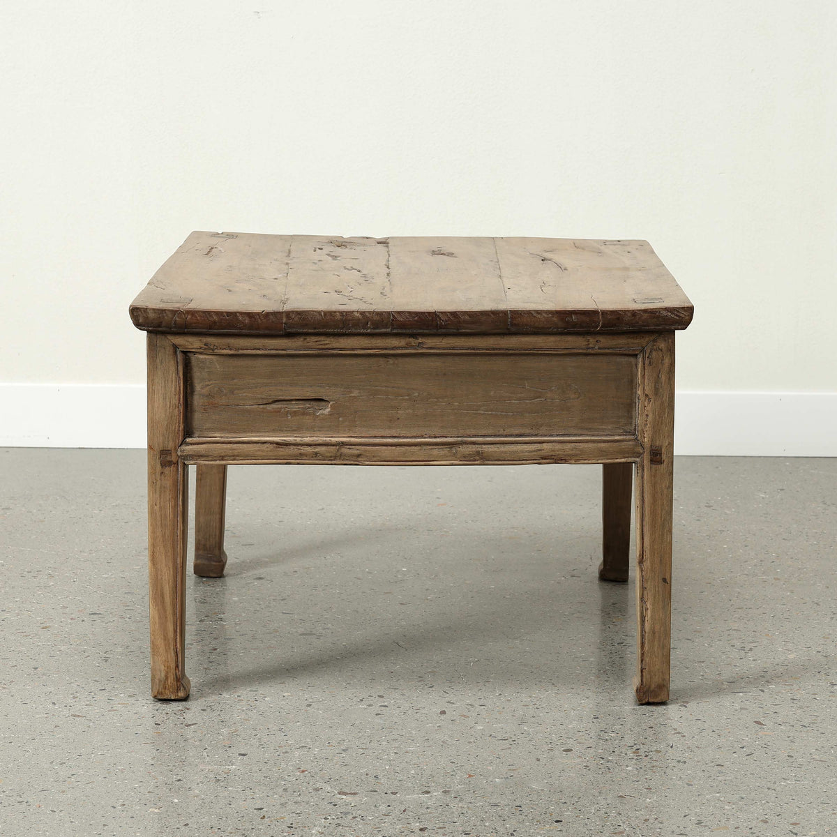 Approx. 27" Wide Square Coffee Table with Two Drawers Wide Weathered Natural