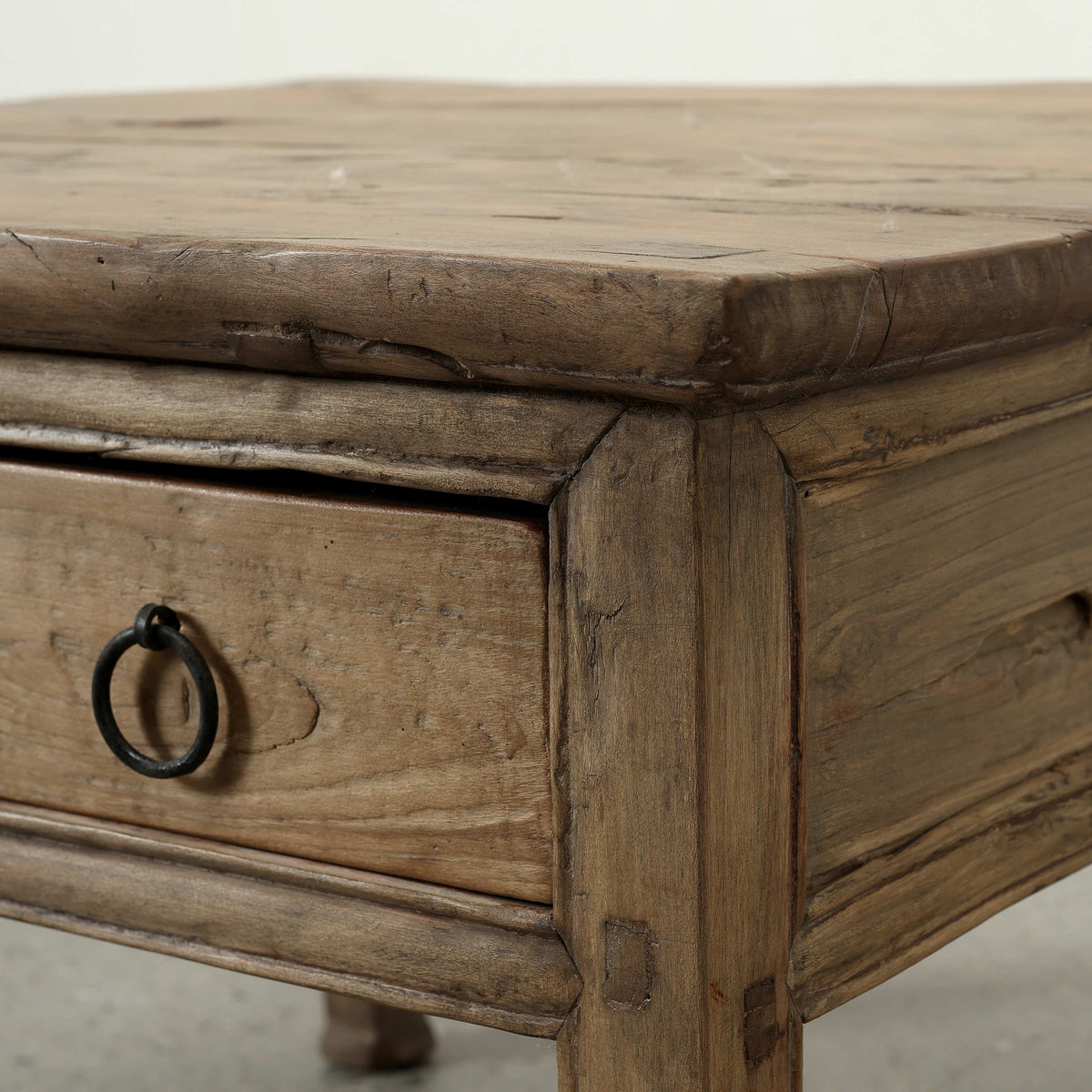 Approx. 27" Wide Square Coffee Table with Two Drawers Wide Weathered Natural